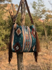 Bohemian Tassel Shoulder Bag Canvas Shopper Big Crossbody Bag