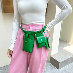 Women Leather Fanny Pack Belt Bag High Capacity Waterproof Waist Bags