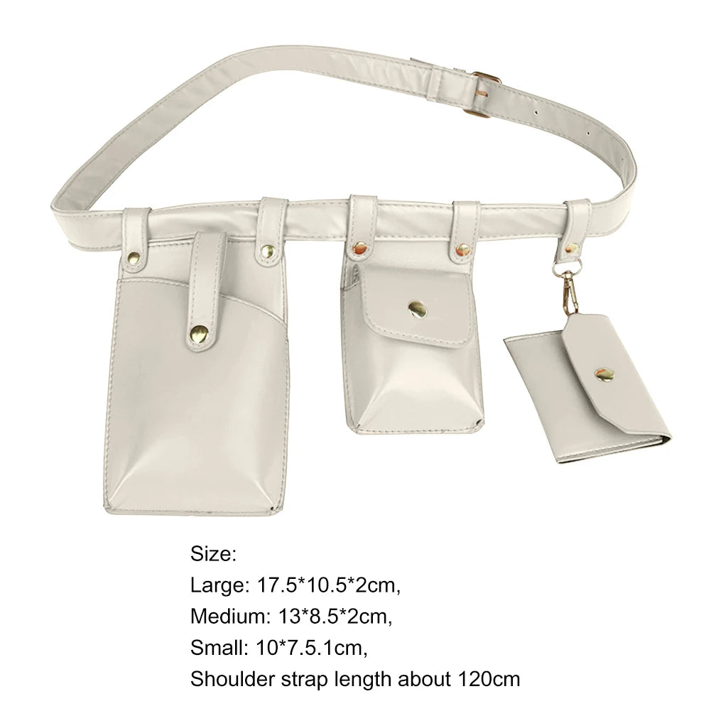 Women Leather Fanny Pack Belt Bag High Capacity Waterproof Waist Bags