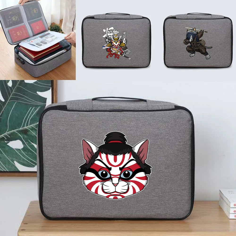 Samurai Print Large File Organizer Briefcase Tote Lockbox