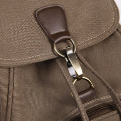 Vintage Canvas Backpack for Women, Drawstring Shoulder Bag for Teenage Girls