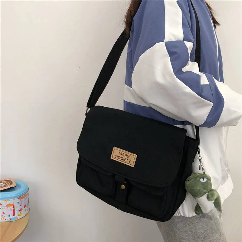 Japanese Harajuku Canvas Messenger Bag Vintage Crossbody Sac