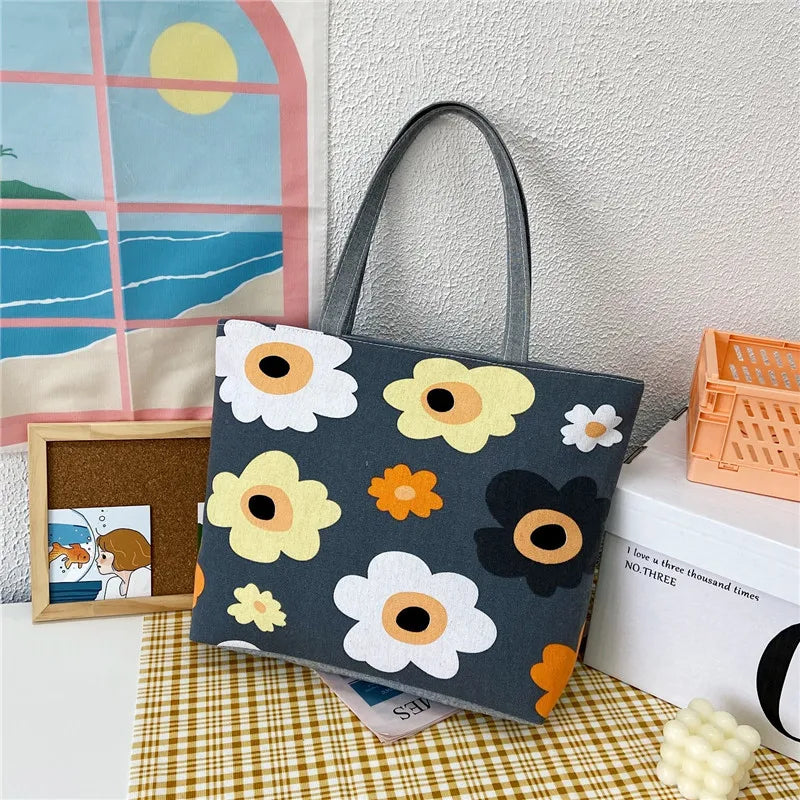 Women Canvas Shoulder Bag Large Capacity Handbags Tote Bag