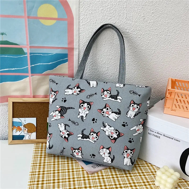 Women Canvas Shoulder Bag Large Capacity Handbags Tote Bag
