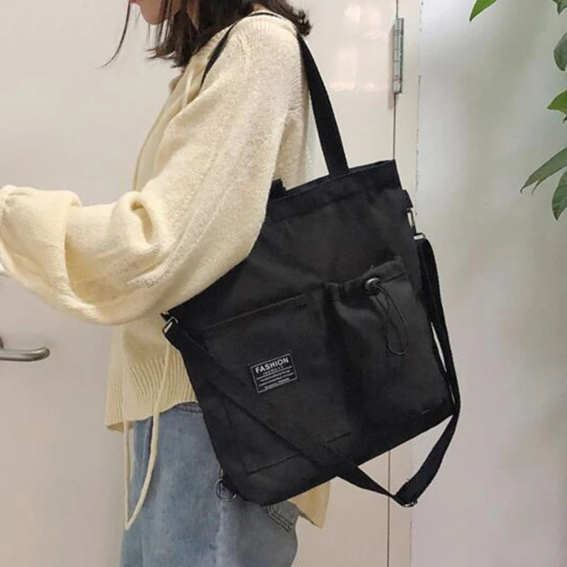 Canvas Shoulder Bag Eco Friendly Reusable Tote Shopper Large Capacity