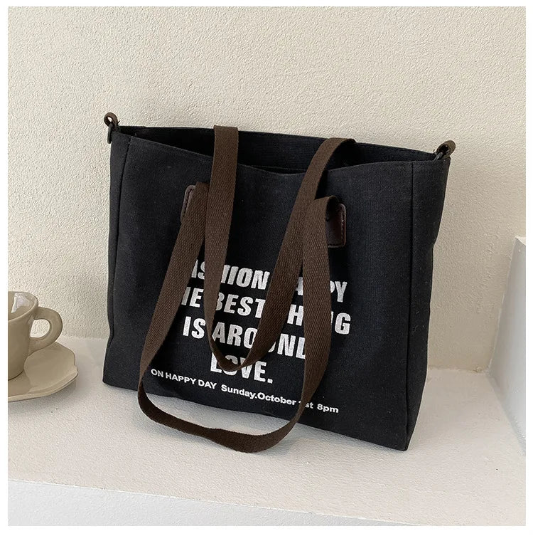 Large Capacity Women Canvas Shoulder Bag