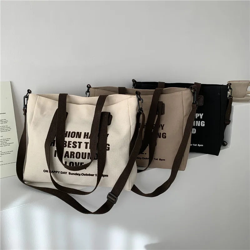 Large Capacity Women Canvas Shoulder Bag