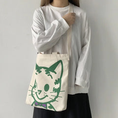 Women Canvas Crossbody Bag Cartoon Shoulder Canvas Bag For Girl