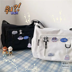 Canvas Shoulder Bag Large Capacity Crossbody Bags for Teenager Girl
