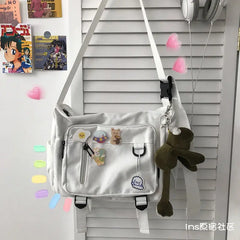 Canvas Shoulder Bag Large Capacity Crossbody Bags for Teenager Girl