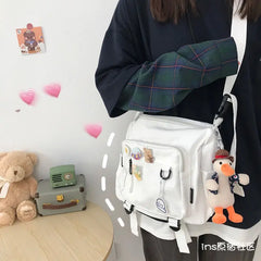Canvas Shoulder Bag Large Capacity Crossbody Bags for Teenager Girl