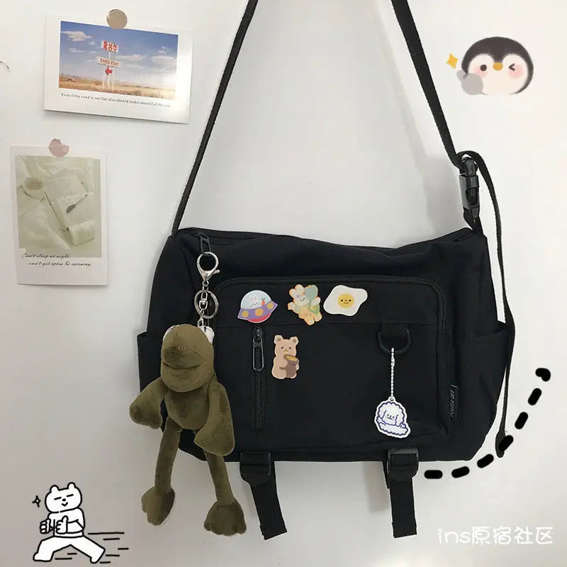 Canvas Shoulder Bag Large Capacity Crossbody Bags for Teenager Girl