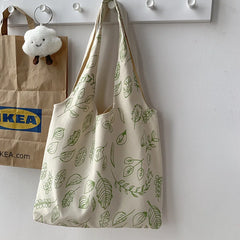 Canvas Flower Tote Shopper Bag Eco Reusable Shopping Bag Girl Beach Travel