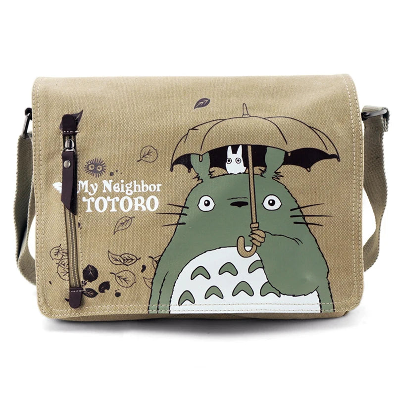 Neighbor Totoro Canvas Messenger Bag Top-handle Shoulder Sling Pack Handba
