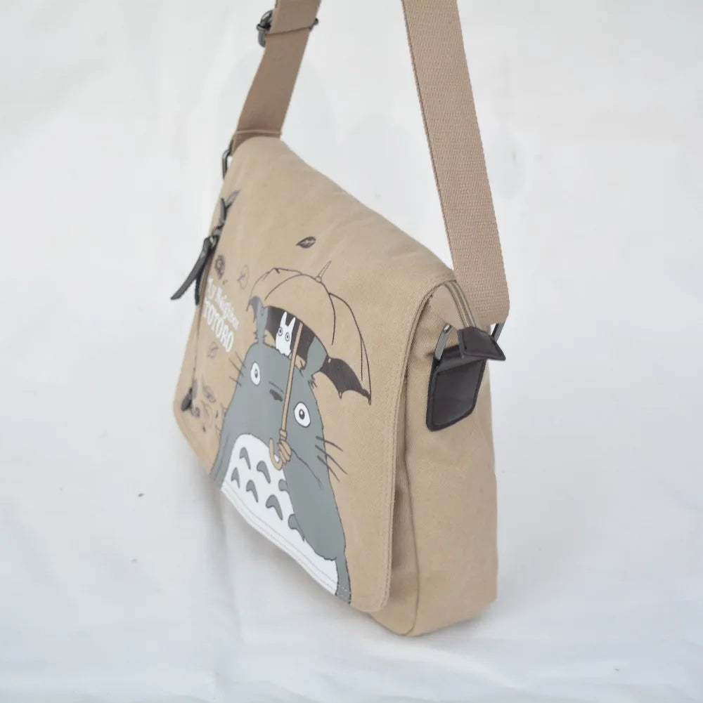 Neighbor Totoro Canvas Messenger Bag Top-handle Shoulder Sling Pack Handba