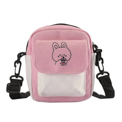 Cartoon Printed Shoulder Messenger Bag Hit Flap Purse Casual Handbag