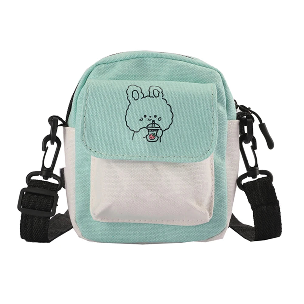 Cartoon Printed Shoulder Messenger Bag Hit Flap Purse Casual Handbag