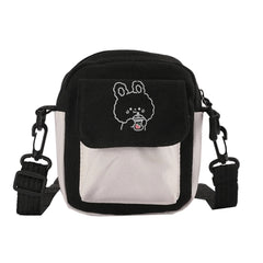Cartoon Printed Shoulder Messenger Bag Hit Flap Purse Casual Handbag