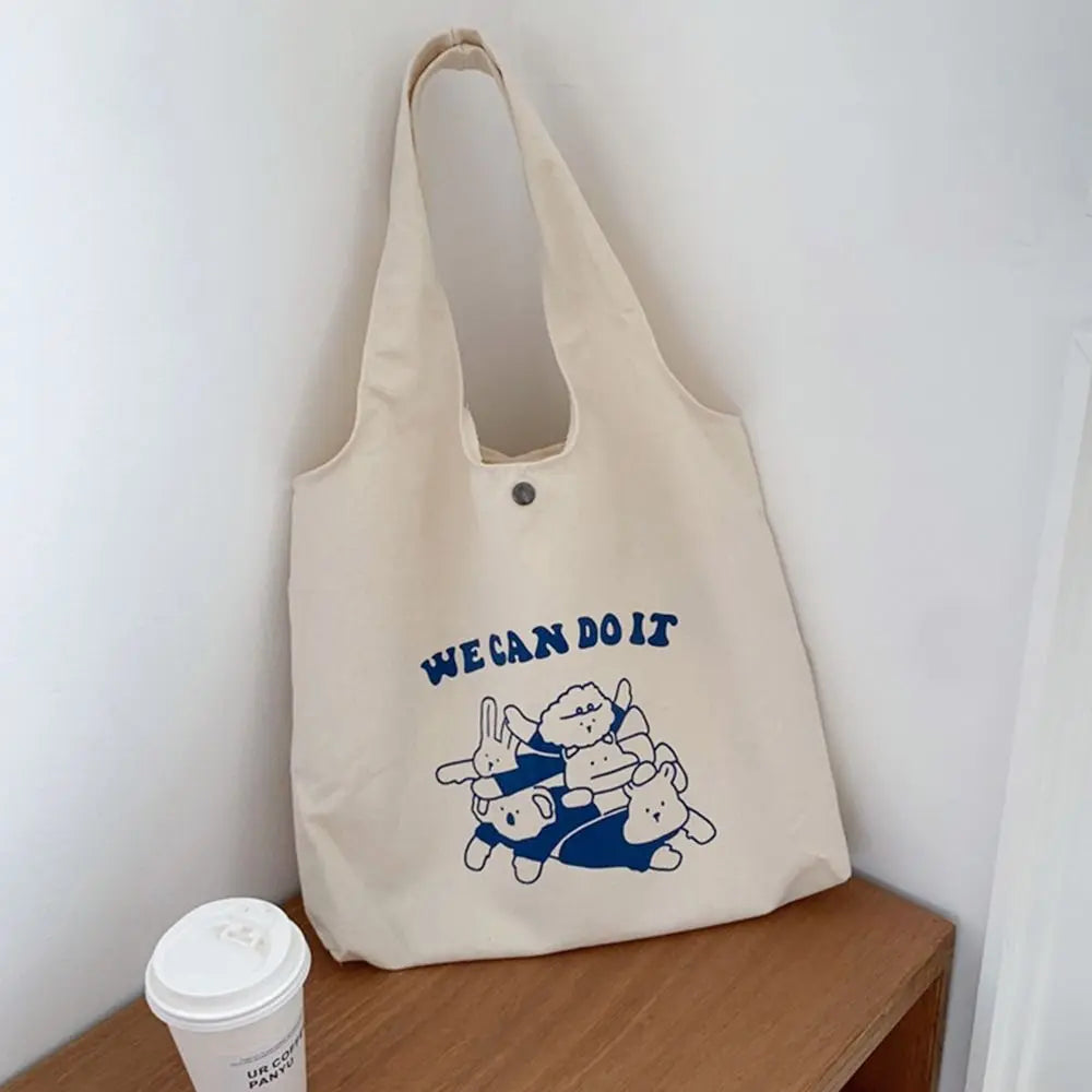 Cartoon Canvas Shoulder Bag for Girls