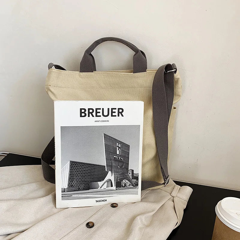 Canvas Shoulder Bag Vintage Crossbody Large Tote Bag