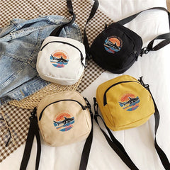 Canvas Shoulder Bag Mini Crossbody Zipper Handbags Cell Phone Bags