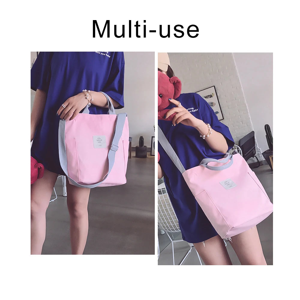 Canvas Shoulder Bag Women Casual Tote Soft Crossbody Bags