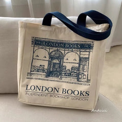 Women Canvas Shoulder Bag Casual Handbag Tote Large Capacity Shopping Beach Bag