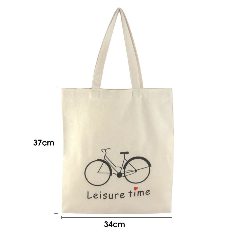 Women Canvas Shoulder Bag Casual Handbag Tote Large Capacity Shopping Bag