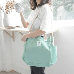 Large Capacity Women Canvas Shoulder Bag Crossbody Tote Handbag for Girls