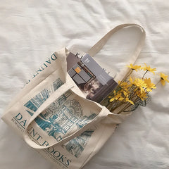 Women Canvas Shoulder Bag London Daunt Books Shopping Bags