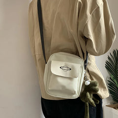Women Canvas Shoulder Bag Small Cotton Messenger Crossbody Purse