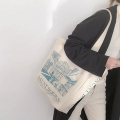 Women Canvas Shoulder Bags Daunt Books Print Tote Female Travel Handbags
