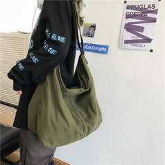 Canvas Shoulder Bag Large Capacity Handbag Tote