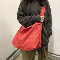 Women Canvas Shoulder Bag Large Capacity Handbag Tote Solid C