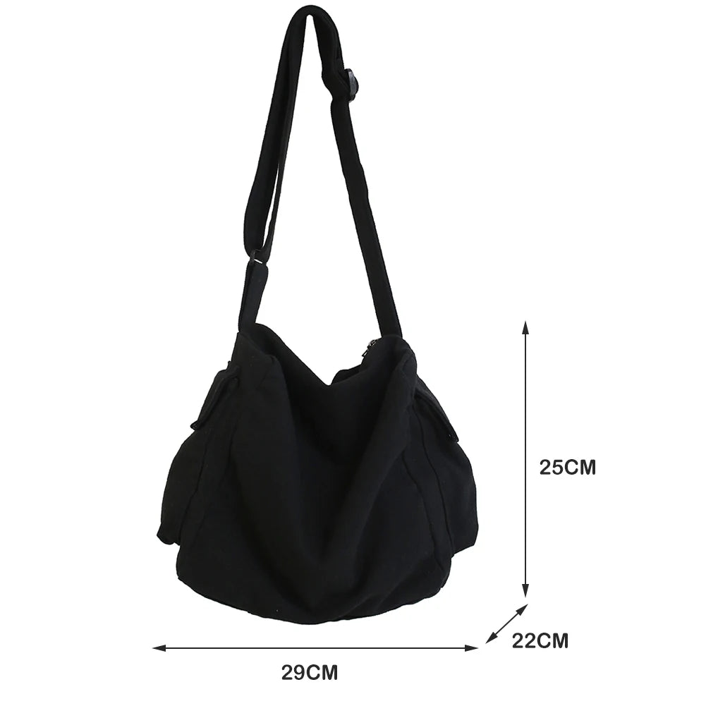 Canvas Shoulder Messenger Bag Top-Handle Handbag Tote Satchel