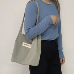 Waterproof Canvas Shoulder Bag Eco Fabric Tote Shopping Bag
