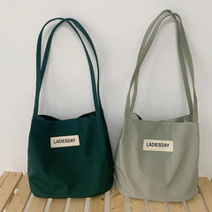 Waterproof Canvas Shoulder Bag Eco Fabric Tote Shopping Bag