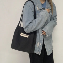 Waterproof Canvas Shoulder Bag Eco Fabric Tote Shopping Bag