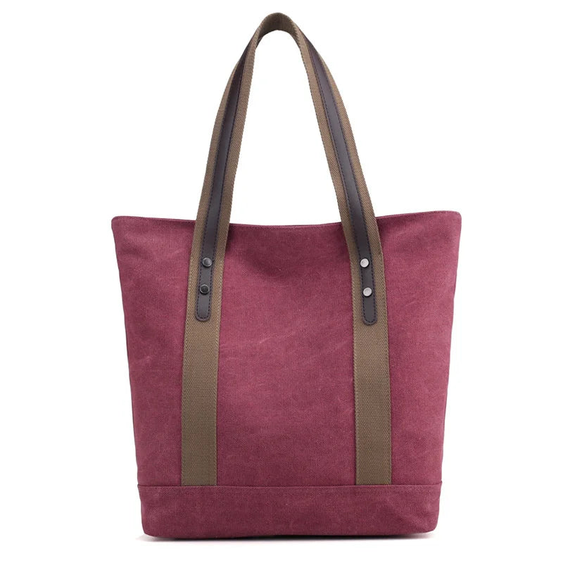 Women Canvas Tote Handbag Shoulder Bag Casual Travel Anti Theft Shopping