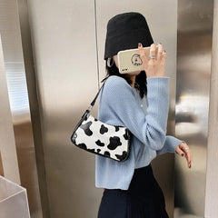 Women PU Leather Animal Cow Printed Shoulder Bag