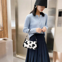 Women PU Leather Animal Cow Printed Shoulder Bag