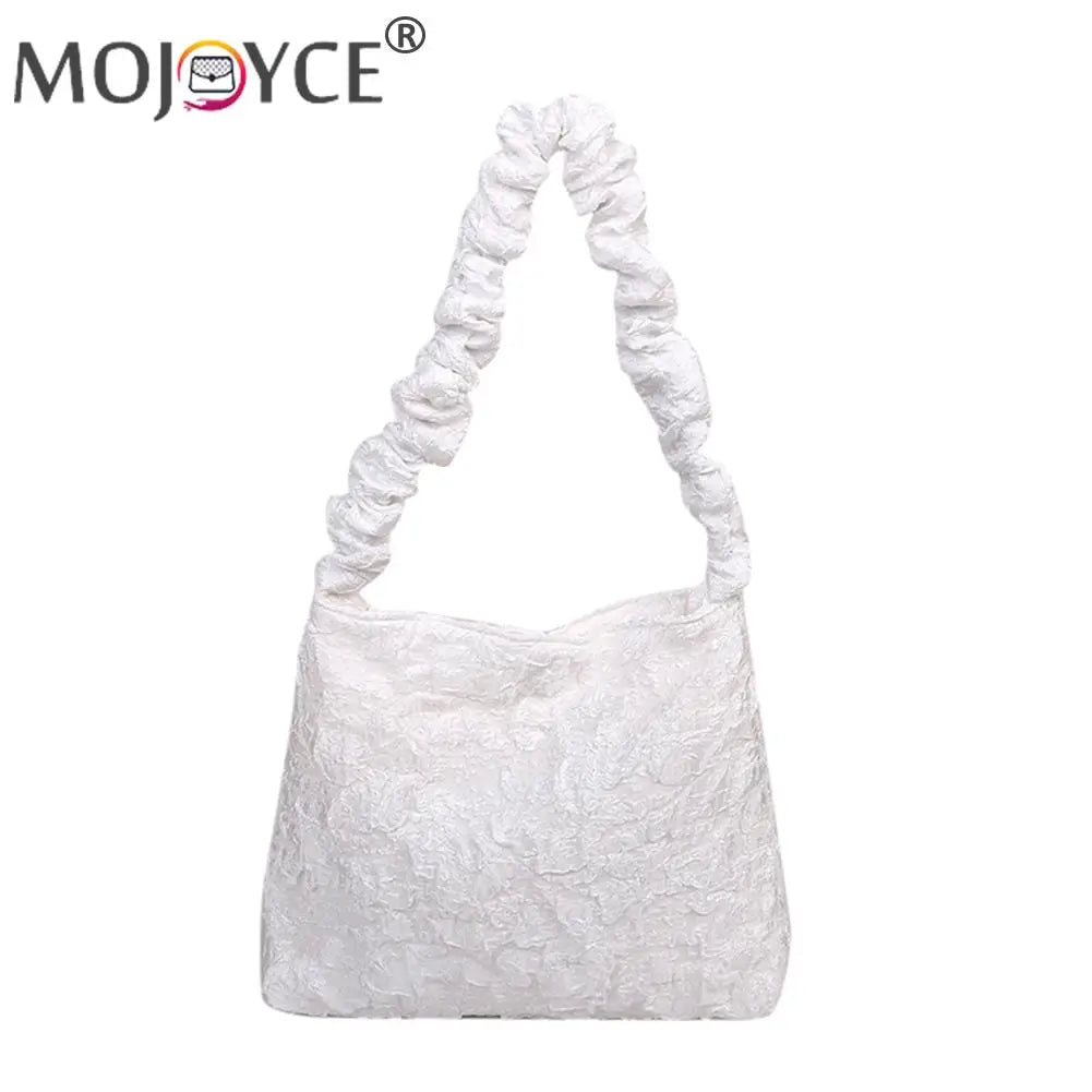 Women Casual Pleated Shoulder Bags Large Tote Shopping Bags
