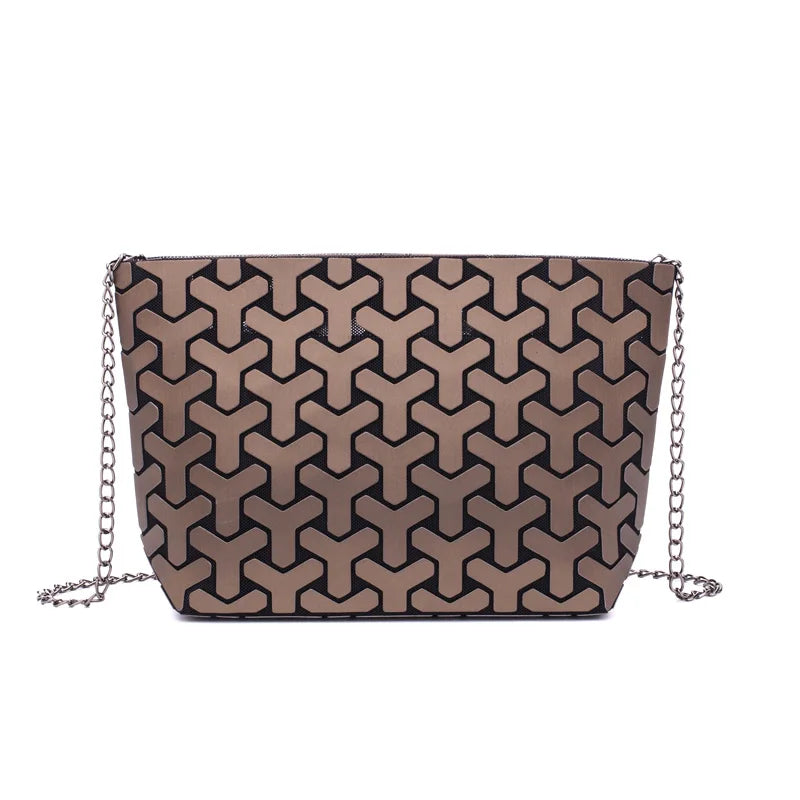 Geometric Messenger Crossbody Bag for Women Shoulder Chain Clutch Evening Bag