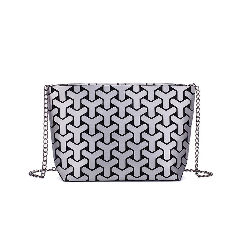 Geometric Messenger Crossbody Bag for Women Shoulder Chain Clutch Evening Bag