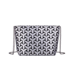 Geometric Messenger Crossbody Bag for Women Shoulder Chain Clutch Evening Bag