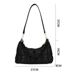 Women Chain Shoulder Bags Down Cotton Padded Quilted Tote Bag