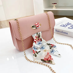 Small Shoulder Bag with Silk Scarf Crossbody Bags for Women