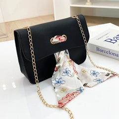 Small Shoulder Bag with Silk Scarf Crossbody Bags for Women