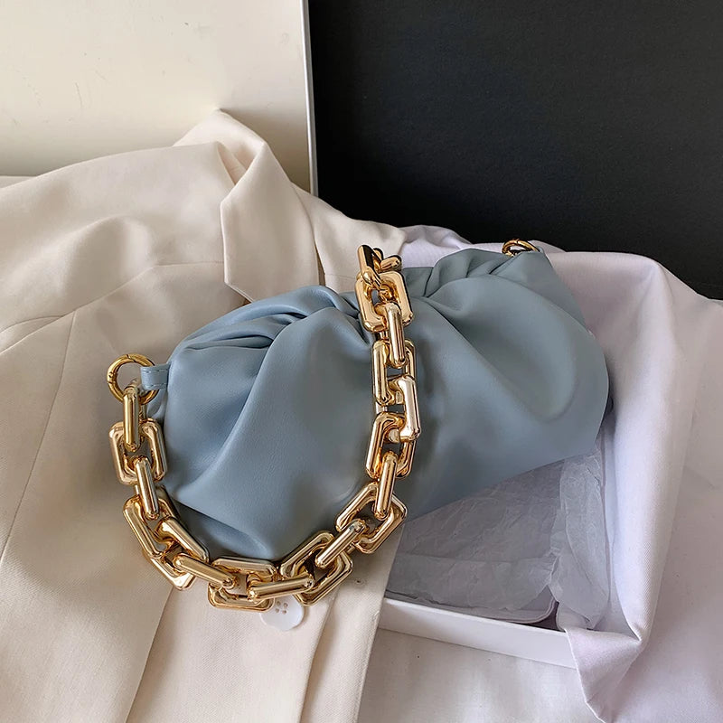Women Cloud Shoulder Bag Light Texture Chain Dumpling Bag