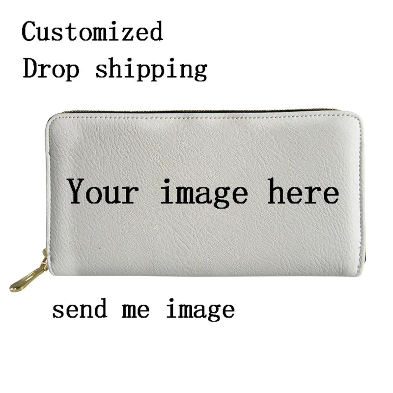 French Bulldog Printed Women's Zipper Wallet Long Leather Clutch